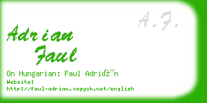 adrian faul business card